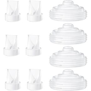 12 Pack Pump Parts, 8PCS Duckbill Valves 4PCS Silicone Diaphragm Compatible with Momcozy M5, Replace Mom Cozy M5 Replacement Parts