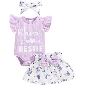 Newborn Infant Clothes Baby Girl Dress Summer Toddler Outfit Cute Girl Romper Skirt Set+Headband