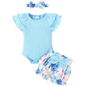 YOUNGER TREE Newborn Infant Baby Girl Clothes Romper Shorts Set Floral Summer Outfits Cute Baby Girl Clothing