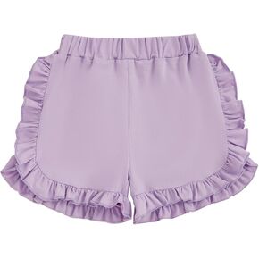 Toddler Baby Girl Shorts Solid Color Elastic Waist Ruffle Short Pants Casual Summer Bottoms