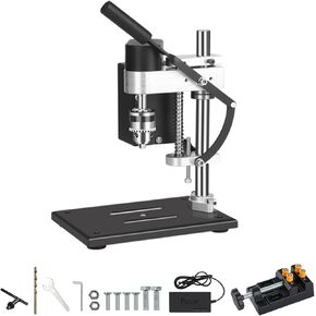 Adjustable Benchtop Drill Press, 775 Motor B10 Drill Chuck 0.6-6mm Chuck Range 7-Speed Small Bench Drilling Machine for Drilling in Wood Acrylic PVC Aluminum Iron Steel, 110V