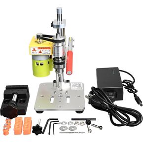 Electric Mini Drill Press, Precision Benchtop Drill Press, Two-way Hand Drill Press, 7 Speed Drilling Machine with B10 Chuck & Drill Vise, Portable DIY Craftsman Drill Tool