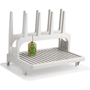 PopYum Seattle Gray Space Saving Drying Rack from 100% Recycled Bottles, countertop for Baby Bottle, Plastic Bags, Cups, Glass, tumblers, Compact
