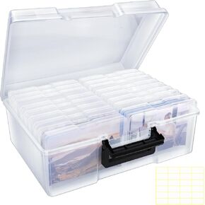 Photo Storage Box 5" x 7", Extra Large Photo Organizer Storage Container with 18 Inner Case, Seed Organizer Craft Storage Box Pictures, Arts, Crafts, Sewing, Stickers, Seeds, Office Supplies