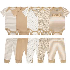الأطفال حديثي الولادة Layette 10 قطع مجموعات السراويل البضائع القطن مجموعات للطفل الفتاة الفتيات الصغار للجنسين مجموعة هدايا الطفل