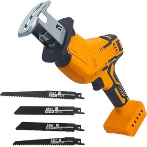 Cordless Reciprocating Saw Compatible with Dewalt 20V Battery, Variable Speed Sawzall with 4 Blades (Battery Not Included), High-Power Cutting Tool for Wood, Metal, PVC, and More