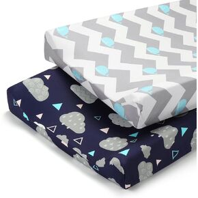 Accmor Muslin Baby Changing Pad Cover, 100% Cotton Universal Fitted Diaper Change Table Pad Covers for Girls Boys, Soft Breathable Changing Pad Sheets, 2 Pack