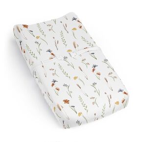 Sweet Jojo Designs Boho Floral Garden Flower Girl Baby Changing Pad Cover Sheet Infant Newborn Diaper Table Change Mat Cover - Watercolor Bohemian Farmhouse Wildflower Vintage Shabby Chic Green Nature