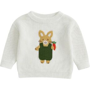 KMBANGI طفل الأطفال المولود طفل رضيع فتاة الفتاة عيد الفصح سترة أرنب كروت متماسكة من النوع الثقيل الأكمام طويلة الأكمام. in Kuwait
