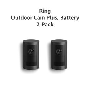 Introducing Ring Outdoor Cam Plus, Battery — 2K Video with Ring Vision, Low-Light Sight for full-color night vision, Mount-anywhere versatility, White