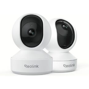 REOLINK Indoor Security Camera, 2.4/5 GHz WiFi, 5MP 360 Degree Pet Camera with Auto Tracking, Person/Pet Detection, Local Storage, 2 Way Talk, Ideal for Baby/Dog Monitor, Plug-in, E1 Pro 2 Pack (New)