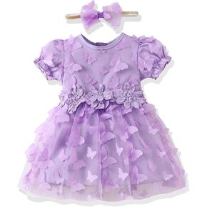 Baby Girl Flower Dress Summer Toddler Dresses Princess Birthday Wedding Party Tulle Dress for Girls 3M to 3T