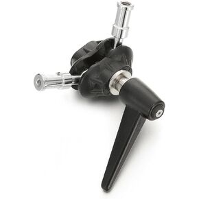 PHOCUS Double Swivel Ball Joint Adapter with Dual 5/8 inch (16mm) Studs, 1/4" and 3/8" Female Threads - Compatible with Photo Studio Lighting, Camera Mounts, and Support Equipment