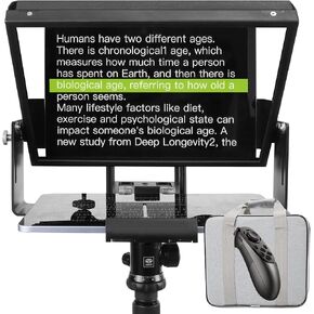 12.1-inch Portable teleprompter for use with Mobile Phones and DV, Suitable for Laptap and DSLR Cameras, Comes with Remote Control and apps