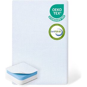 Trifold Pack and Play Mattress,38“x26" Pack n Play Mattresses Dual Sided Firm & Soft Mermory Foam,Portable Baby Mattress for Pack N Play with Removable Breathable Cover