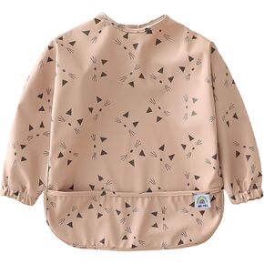 ARI MES Long Sleeves Waterproof Baby Bibs for Eating - Long Sleeve Bib, Smock Apron for Feeding - Applicable for 6-24 Months
