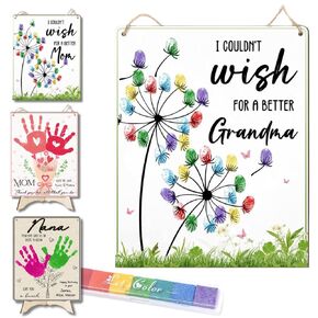 DIY Baby's First Easter Handprint Sign, Baby First Easter Gifts for Babies Toddler, Baby Easter Crafts, Baby Handprints Keepsake Project Memory Baby Milestone Announcement Props, Baby Chick Blue Egg