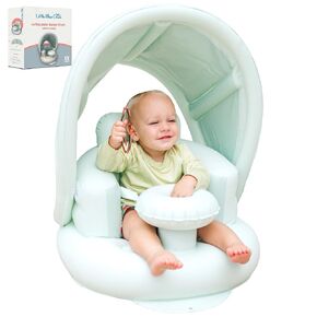 Inflatable Baby Seat for 3-36 Months w/Built-in Pump & Detachable Canopy, Sit Me Up Floor Seat for Baby w/Safety Straps, Inflatable Infant Chair, Blow Up Chair for Indoor/Outdoor, Travel