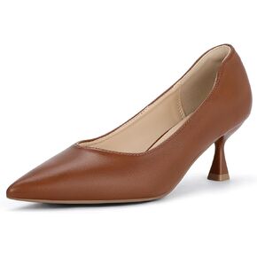 IDIFU IN3 Women's Pumps Kitten Closed Toe Heels Low Pointed Toe Heels Wedding Bridal Office Formal Work Prom Dress Shoes for Women Comfortable Dressy Trendy Cute Pumps Shoes