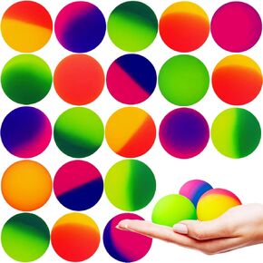 24 PCS 45mm Bouncy Balls for Kids,Jumbo Super Bouncy Balls,Large Rubber High Bouncing Balls in Bright Assorted Multi Colors for Boys Girls Birthday Party Favors Carnival Prizes