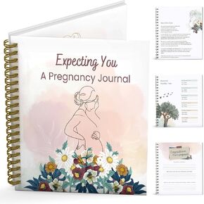 Keepsake Pregnancy Journal - Gender Neutral Baby Memory Scrapbook for Single Parents - Spiral Hard Cover Pregnancy Book - Pregnancy Gifts For New Expecting First Time Moms - Pregnancy Announcements