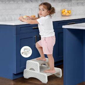 Onasti Toddler Step Stool for Bathroom Sink Adjustable 2 Step Stool for Kids Toddlers Kitchen Stool Helper, Non-Slip Plastic Ladder (1 Pack)