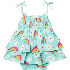 Bamboo Viscose Baby Girl Romper Dress Sleeveless Smocked Baby Girl Summer Outfit Multi-Layer Infant Dress