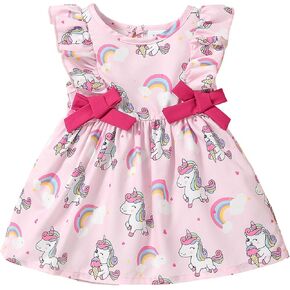 Mioglrie Baby Girl Dress Summer Girl Clothes Infant Outfits Ruffle Sleeveless Sundress Playwear Cute Dresses for Girls
