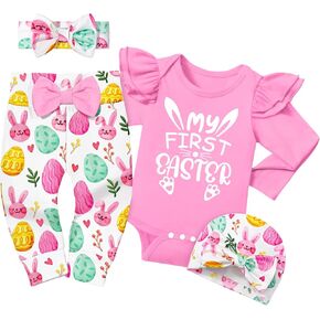 Easter Outfit Baby Girl My First Easter Baby Girl Outfit Ruffle Easter Outfits for Baby Girls Infant Bunny Egg