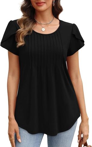 OFEEFAN WOMENS TOPS TULIP Short Sleeve Blouses مطال in Saudi Arabia