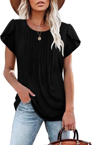 OFEEFAN WOMENS TOPS TULIP Short Sleeve Blouses مطال in Saudi Arabia