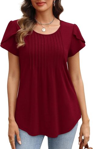 OFEEFAN WOMENS TOPS TULIP Short Sleeve Blouses مطال in Saudi Arabia