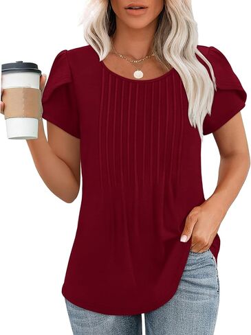 OFEEFAN WOMENS TOPS TULIP Short Sleeve Blouses مطال in Saudi Arabia