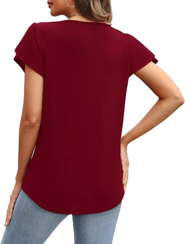 OFEEFAN WOMENS TOPS TULIP Short Sleeve Blouses مطال in Saudi Arabia