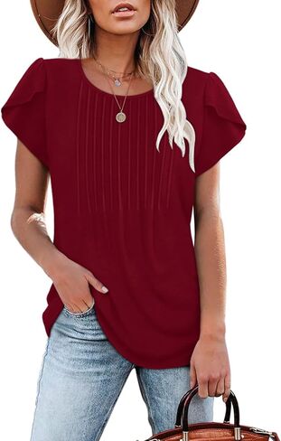 OFEEFAN WOMENS TOPS TULIP Short Sleeve Blouses مطال in Saudi Arabia