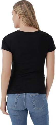 Pact Organic Cotton V-Neck Ruched Maternity Tee Shirts, Soft Pregnancy Top with Stretch in Saudi Arabia