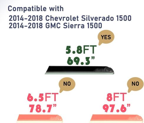 HY-SPEED Aluminium Hard Folding Truck Bed Tonneau Cover Compatible with 2019 2020 2021 2022 2023 2024 19 20 21 22 23 24 Silverado 1500 Sierra 1500 5.8 Ft Bed Tri Fold Style in Saudi Arabia