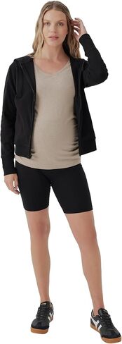Pact Organic Cotton V-Neck Ruched Maternity Tee Shirts, Soft Pregnancy Top with Stretch in Saudi Arabia