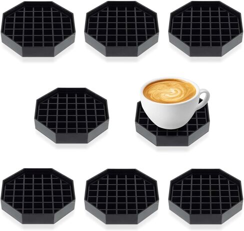 OCS Parts 4-Inch Coffee Countertop Drip Tray | 4-Pack | Spill Preventer Octagon Drip Tray with Removable Honeycomb Grate | Easy to Clean Dishwasher Safe in Kuwait
