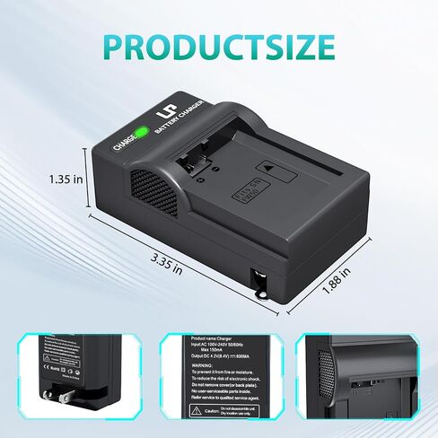 LP-NP-FW50 Battery Pack and Portable Charger,LP 2-Pack Replacement Battery Compatible with Sony Alpha A6000, A6400, A6100, A6300, A6500, A5100, A7, A7 II, A7R, A7R II, A7S, A7S II and Other Cameras in Saudi Arabia