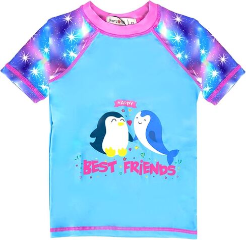 Girls Swimsuit 2-Piece Rash Guard Swimwear Set Girls Bathing Suits 2-10 Years in Saudi Arabia