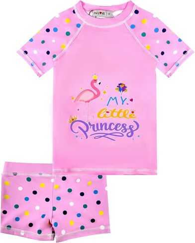 Girls Swimsuit 2-Piece Rash Guard Swimwear Set Girls Bathing Suits 2-10 Years in Saudi Arabia