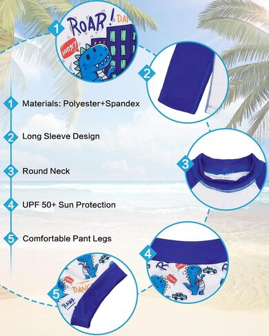 ALVABABY Long Sleeve Rashguards with Swim Diaper,Baby/Toddler Swimwear Sets,Girl/Boy Swimsuit 2 Piece Bathing Suit 12M-3T in Saudi Arabia