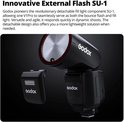 Godox V1Pro S V1Pro-S USA إصدار TTL Camera Camera Flash ، 76WS HSS 1/8000S ، بطارية ليثيوم مدمجة ، مصباح نمذجة LED ، LNNOVative Flash SU-1 لكاميرا Sony in Saudi Arabia