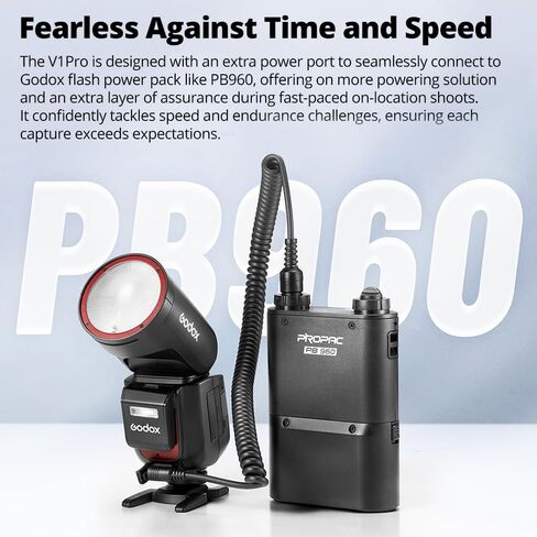 Godox V1Pro S V1Pro-S USA إصدار TTL Camera Camera Flash ، 76WS HSS 1/8000S ، بطارية ليثيوم مدمجة ، مصباح نمذجة LED ، LNNOVative Flash SU-1 لكاميرا Sony in Saudi Arabia