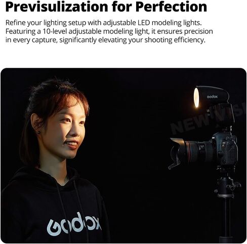 Godox V1Pro S V1Pro-S USA إصدار TTL Camera Camera Flash ، 76WS HSS 1/8000S ، بطارية ليثيوم مدمجة ، مصباح نمذجة LED ، LNNOVative Flash SU-1 لكاميرا Sony in Saudi Arabia