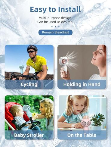 Mini Portable Stroller Fan with Aromatherapy, 360° Swivel Universal Clip Detachable, 3 in 1 Small Handheld Fans, USB Rechargeable Clip Fan, 6000mAh Battery Operated Personal Fan 3 Wind Speeds in Saudi Arabia