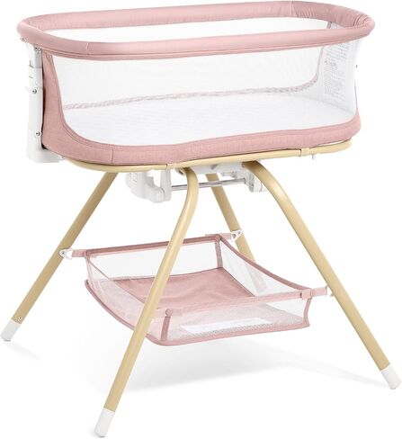 ANGELBLISS 3 in 1 Baby Bassinet, Rocking Bassinets Bedside Sleeper with Calming Motion, Portable Nest for Newborn Infant, Breathable Mesh (Grey) in Saudi Arabia