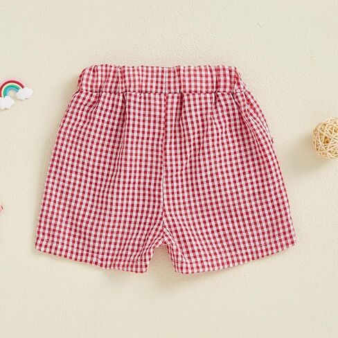 Toddler Baby Girl Shorts Gingham Plaid Shorts Summer Casual Elastic Waist Shorts Pants Bottoms 9M-4T in Saudi Arabia