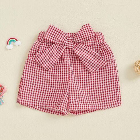 Toddler Baby Girl Shorts Gingham Plaid Shorts Summer Casual Elastic Waist Shorts Pants Bottoms 9M-4T in Saudi Arabia